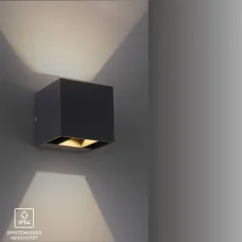 Selltec Außenleuchte Metall 10x10 cm inkl. LED warmweiß anthrazit