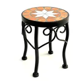 DanDiBo Ambiente Blumenhocker Mosaik Rund 20 cm Schwarz
