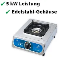 Jv Gaskocher, Edelstahl, 1-flammig