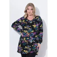Ulla Popken Longshirt in schwarz | Gr.: 50-52