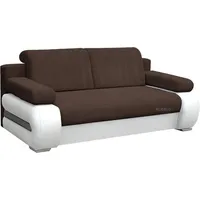 MOEBLO Schlafsofa York, Couch für Wohnzimmer, Sofagarnitur Polstersofa Wohnlandschaft, mit Schlaffunktion und Bettkasten braun