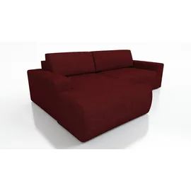 A&J MöbelLand Eckcouch mit Schlaffunktion 2-Sitzer Rot