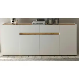furn.design Sideboard 220 x 87 x 40 cm Weiß / Eiche Wotan