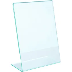 L-Aufsteller, PMMA (Acryl), transparent-grün A5, Acryl (PMMA), transparent|grün