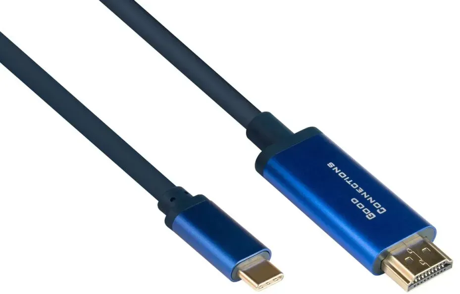 Alcasa 4520-CSF010B Videokabel-Adapter 1 m USB Typ-C HDMI Typ A (Standard) Blau