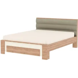 Home Affaire Bettgestell HOME AFFAIRE "Gala, 160 oder 180x200cm Liegefläche, FSC-zertifiziert", beige (beige, pacific walnut, beige), B:166cm H:223cm, 100% PES, Betten, Bettgestell, bequem gepolstertes Kopfteil, bezogen mit Samtvelours