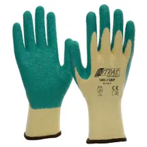Nitras NITRAS® Strickhandschuhe, schrumpfgeraut, Griffige Arbeitshandschuhe mit Latexbeschichtung, 1 Paar, Größe: 10