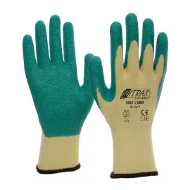 Nitras NITRAS® Strickhandschuhe, schrumpfgeraut, Griffige Arbeitshandschuhe mit Latexbeschichtung, 1 Paar, Größe: 10