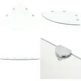 Vidaxl - Eckablage mit Verchromten Halterungen Glas Transparent 45x45 cm - Wandregal - Eckregal - Glasregal - Regal Transparent - Küchenregal - Home