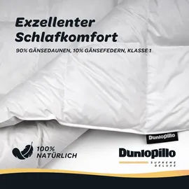 DUNLOPILLO Gänsedaunenbettdecke DUNLOPILLO "Dunlopillo Supreme Deluxe, "NEUHEIT" in Größe 135x220 & 155 220 cm", weiß, B:135cm L:200cm, Bezug: 100% Baumwolle.