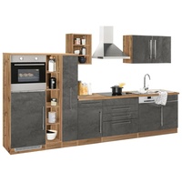 Kochstation Küchenzeile »KS-Samos«, mit E-Geräten, Breite 350 cm mit