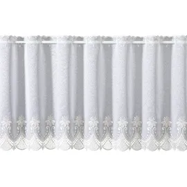 WECKBRODT Scheibengardine nach Maß WECKBRODT "Fiorella", weiß (weiß, ecru), B:136cm H:45cm, Obermaterial: 100% Polyester, Gardinen nach Maß, Bistro, Gardine, Store, nach Maß