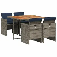 vidaXL Garten-Ess-Set 5-tlg. Grau