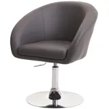 Mendler Esszimmerstuhl HWC-F19, Küchenstuhl Stuhl Drehstuhl Loungesessel, drehbar höhenverstellbar ~ Kunstleder grau