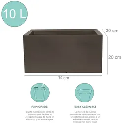 WellHome - Pflanzgefäß aus Polyethylen Taupe 60x20x20 cm