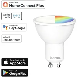 Hama LED Lampe Reflektor GU10 5,5W, RGBW, dimmbar, Refl., für Sprach-/App-Steuerung (00176598)