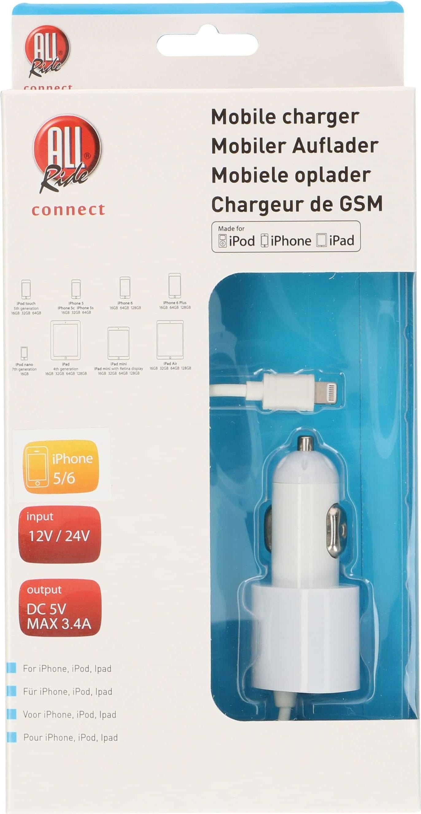 All Ride Connect Car charger iPhone 5  3,4A, USB Ladegerät