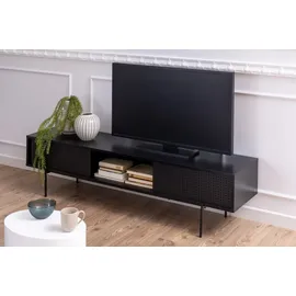 Actona Angus Lowboard 180x44,5x40 cm Schwarz Metall