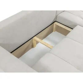 Mirjan24 Ecksofa Furyn, Wohnzimmer Eckcouch mit Bettkasten und Schlaffunktion, L-Form, Seite Universal (Farbe: Velo 621) - Weiß