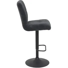 Hela Tische, 2er Set Barhocker Leni -Bezug Cord Anthrazit -360° drehbar, höhenverstellbar- Komfortsitz Federkorb Schwarz - ... - Schwarz
