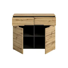 xonox.home Kommode Canu 100 x 81 x 40 cm Basaltgrau/Artisan