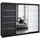 A&J MöbelLand Schiebetürenschrank VILUNO 1 200 x 215 x 59,5 cm Weiß/Schwarz