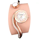 CANSNOW Spangenuhr Damen – Verführerisch Damenuhr in Rosegold | Uhr Damen | Damen Uhr | Uhren Damen | Damenuhr Rosegold | Armbanduhr Damen Rosegold | Uhr Rosegold Damen | Frauen Uhren (Rosegold-Weiß)