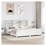 vidaXL Massivholzbett 180 x 200 cm Weiß
