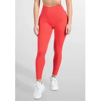 SMILODOX Kompression Leggings Amaze Ripp Rot ROT XS