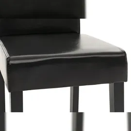 Mendler 2er-Set Esszimmerstuhl Stuhl Küchenstuhl Littau ~ Kunstleder, schwarz, dunkle Beine