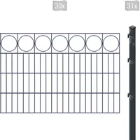 Arvotec Doppelstabmattenzaun ESSENTIAL 80 zum Einbetonieren "Ring" mit Zierleiste, (Set, 61-St), Zaunhöhe 80 cm, Zaunlänge 2 - 60 m grau 60 m x 80 cm