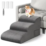 Hundetreppe für Kleinen Hunde, 3 Stufen rutschfest Haustiertreppe Katzentrepp...