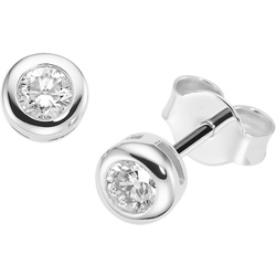 Luigi Merano Ohrstecker mit Brillanten in Zargenfassung, Gold 585 Onesize Weiss Damen 