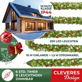 Kesser KESSER® Weihnachtsgirlande mit Beleuchtung Girlande Weihnachtsdeko In Outdoor - Grün