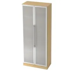 Schrank grau/Ahorn 2004x800x420mm Glastü