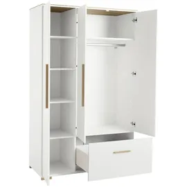 Paidi Kleiderschrank Enie 123,5 x 200,4 x 55,6 cm Eiche massiv weiß