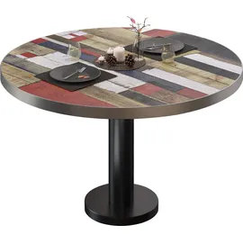 GGM Möbel Bistro Loungetisch Ø 80 x 38,5 cm Vintage Bunt/Schwarz
