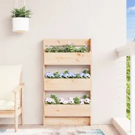 vidaXL Wand-pflanzkübel mit 3 Fächern 60x18,5x110 cm Massivholz Kiefer