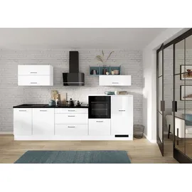 IMPULS KÜCHEN Küche »"New York"«, vormontiert, wahlweise mit E-Geräten, mit Vollauszug, Breite 320 cm, weiß