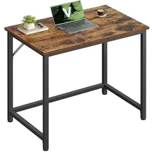 Songmics VASAGLE Schreibtisch vintagebraun, schwarz rechteckig, 4-Fuß-Gestell schwarz 80,0 x 50 x 76 cm