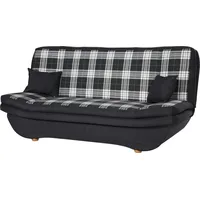 Fun Möbel Klick-klack-Sofa Schlafsofa KANDY Stoff Dunkelgrau-Karo