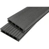 Doppelzellige Terrassendiele Aus Verbundholz – Farbe – Anthrazitgrau, Dicke – 25 Mm, Breite – 14 Cm, Länge – 240 Cm, Überdachte Fläche In M2 – 0,34