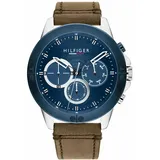Tommy Hilfiger Multi Zifferblatt Quarz Uhr für Herren mit Braunes Lederarmband - 1791895