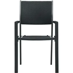vidaXL Gartenstühle 2 Stk. Schwarz Kunststoff Rattan-Optik