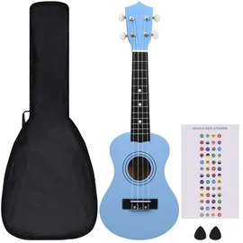 vidaXL Sopran-Ukulele-Set mit Tasche für Kinder Babyblau 21"