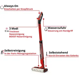 Einhell CLEANEXXO Akku-Hartbodenreiniger rot