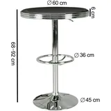 KADIMA DESIGN Retro-Bartisch, Verstellbare Höhe, Aluminium-Look, Kunstleder - Trendig & Stabil