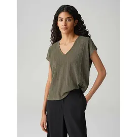 Opus Damen Kurzarmshirt | Jerseyshirt SIRUKUS Structure Regular mit Crash Effekt Olive Leaf, 38