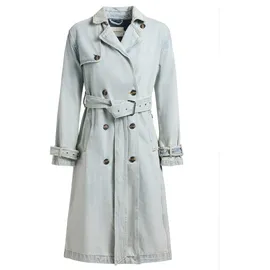 khujo Trenchcoat "HERA", Damen, Gr. XS, blau (bleached blau), Web, 100% Baumwolle, regular fit knielang, eingesetzt abgesteppte Kante verstellbar, Mäntel