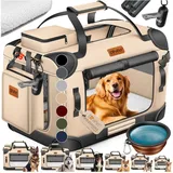 Lovpet Lovpet® Hundebox Hundetransportbox faltbar Inkl.Hundenapf Transporttasche Hundetasche Transportbox für Haustiere, Hunde und Katzen Haustiertransportbox